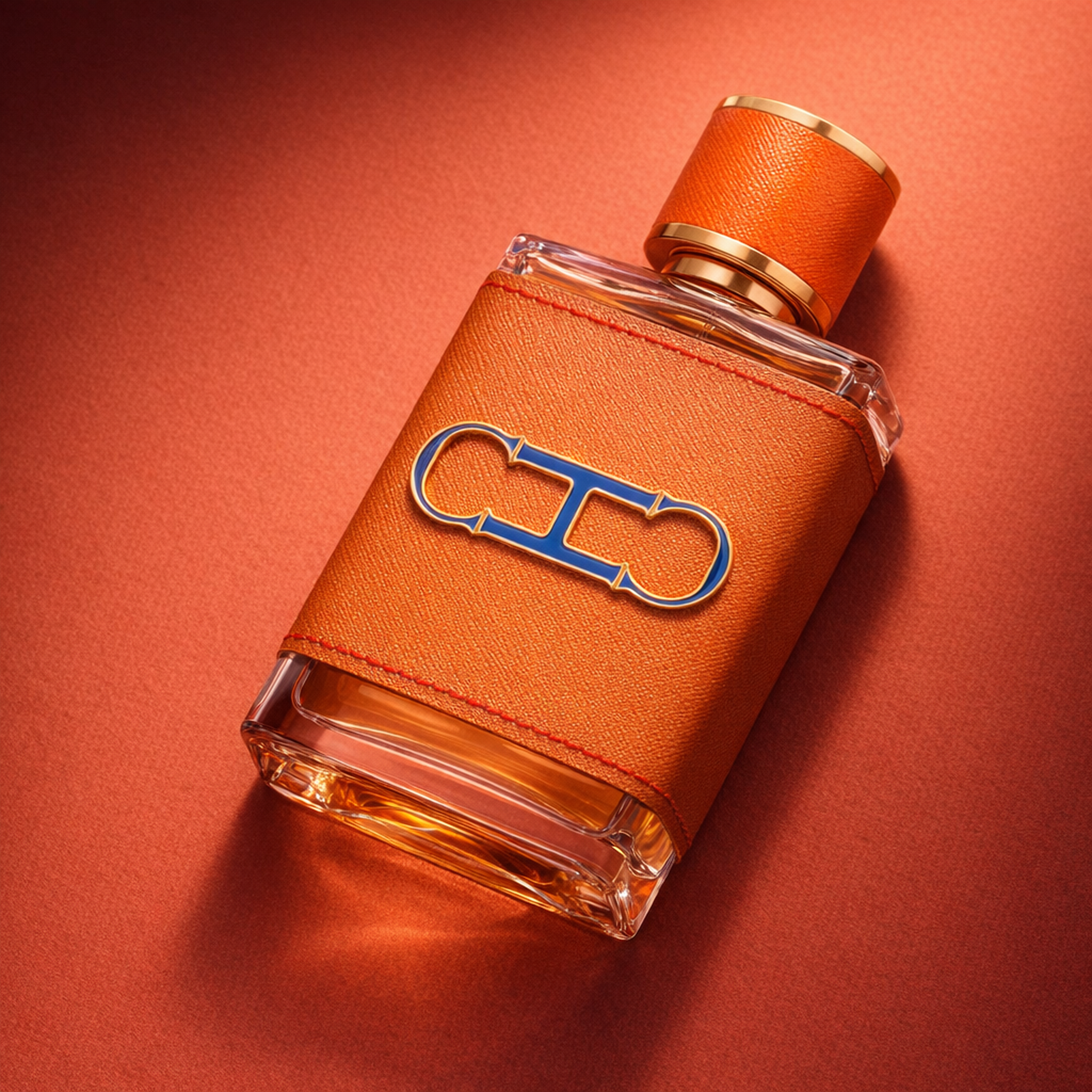 Carolina Herrera Men Insignia Leather EDP angled still-life gallery showcase