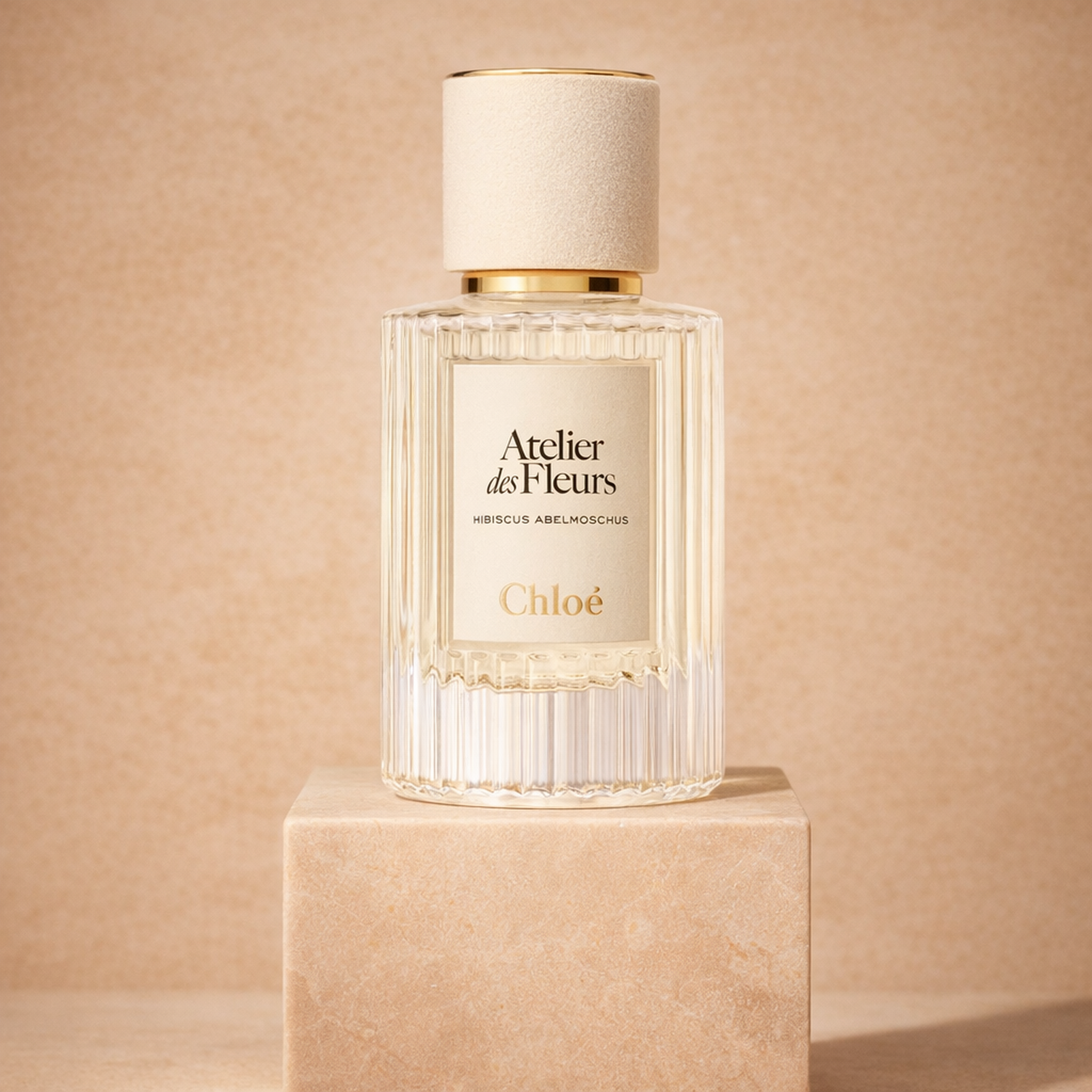 Chloe Atelier Des Fleurs Hibiscus Abelmoschus EDP upright pedestal gallery showcase