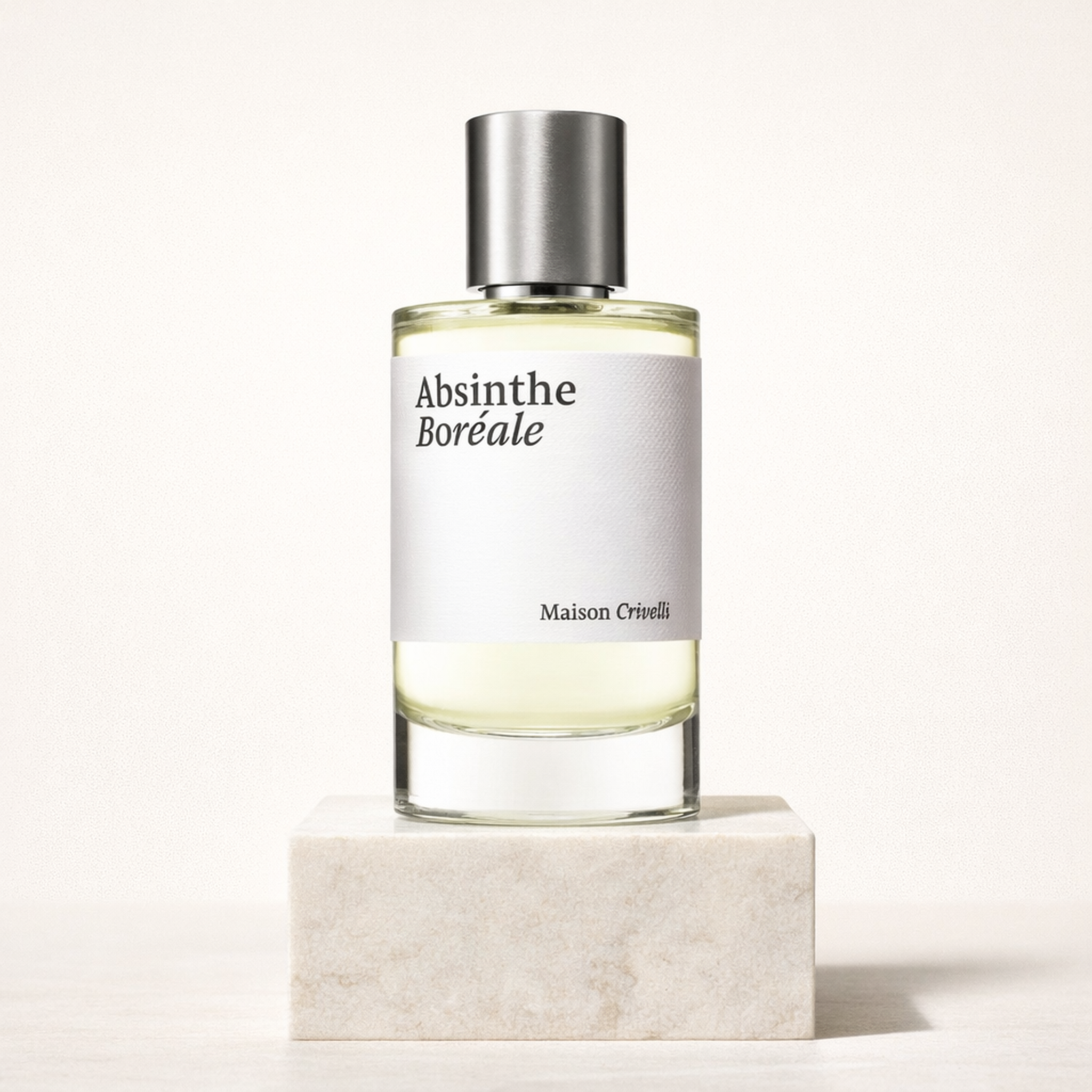 Maison Crivelli Absinthe Boreale EDP upright pedestal gallery showcase