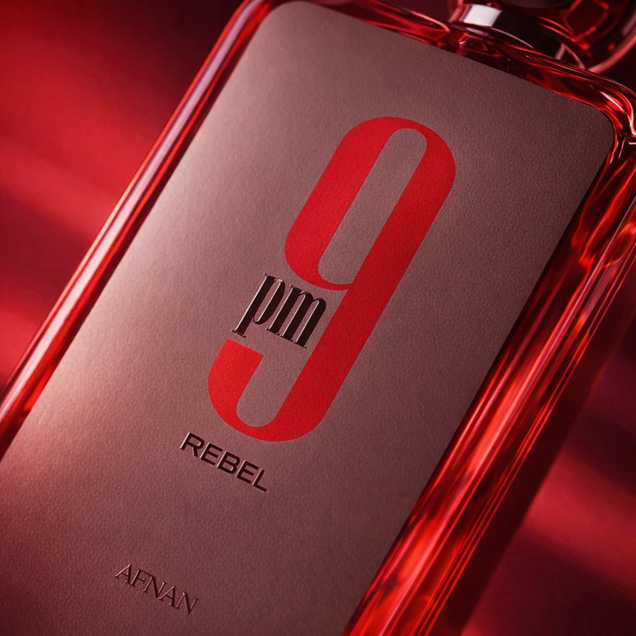 Afnan 9PM Rebel EDP macro label detail gallery showcase