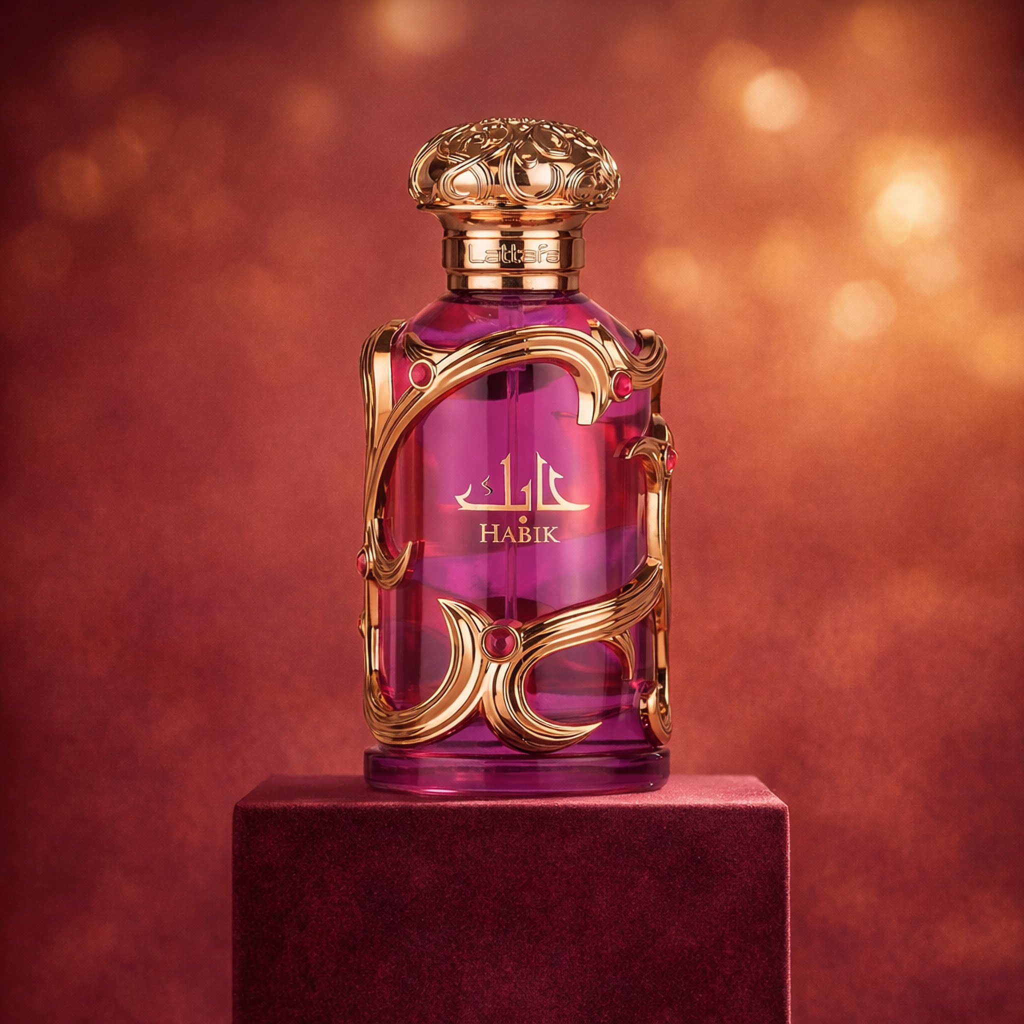 Lattafa Habik EDP For Women upright pedestal gallery showcase