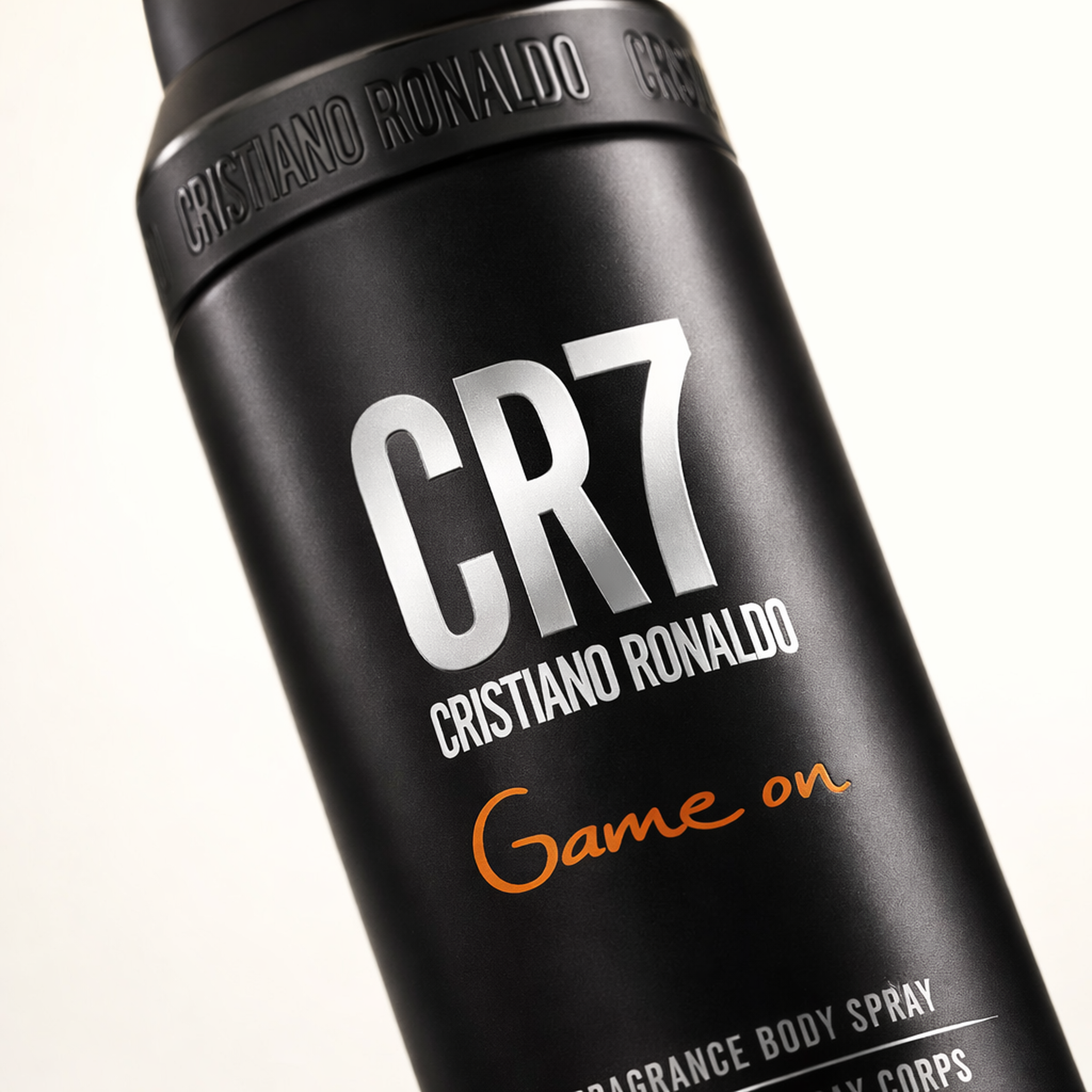 Cristiano Ronaldo Cr7 Game On Body Spray macro label detail gallery showcase