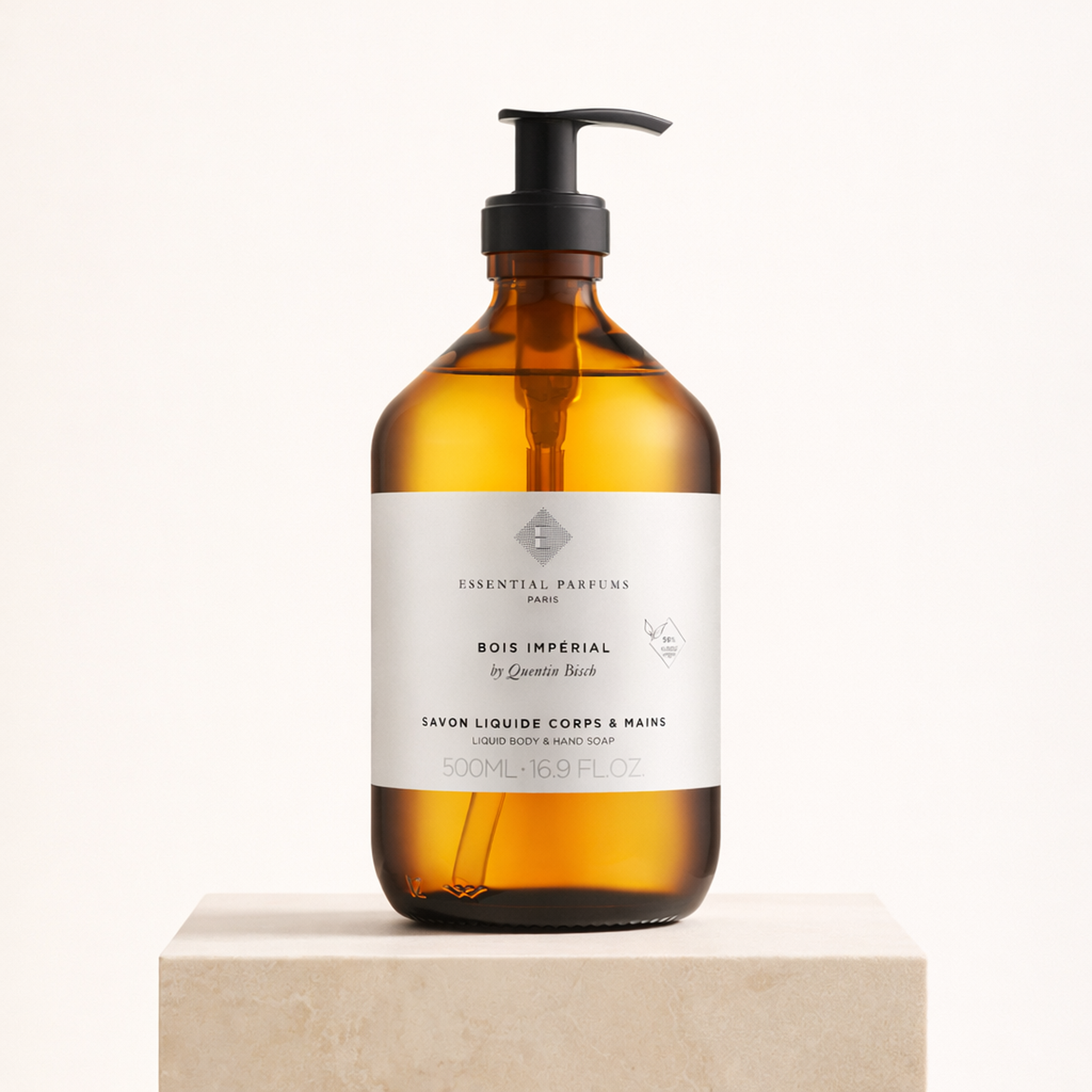 Essential Parfums Bois Impérial Soap upright pedestal gallery showcase
