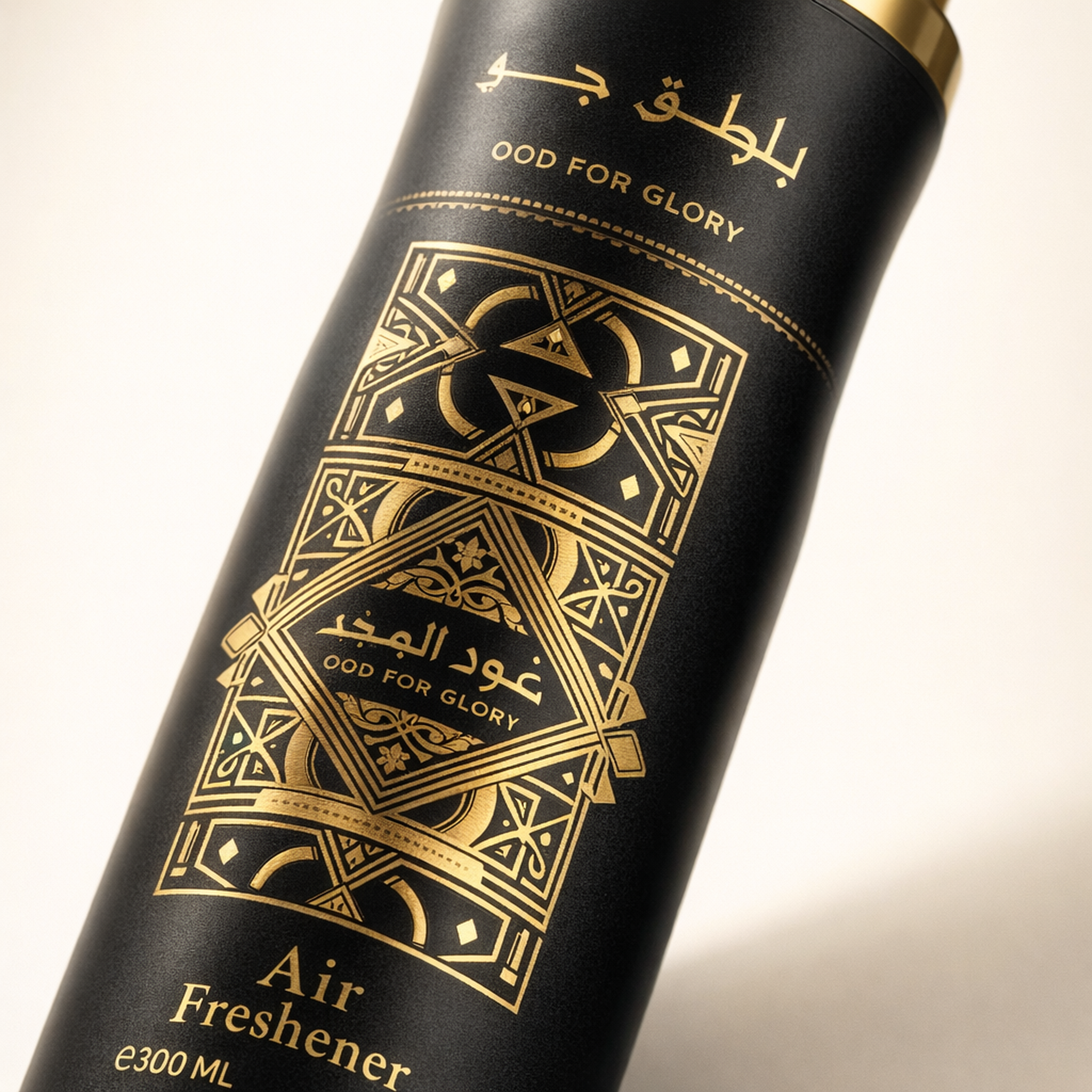 Lattafa Badee Al Oud Air Freshener macro label detail gallery showcase