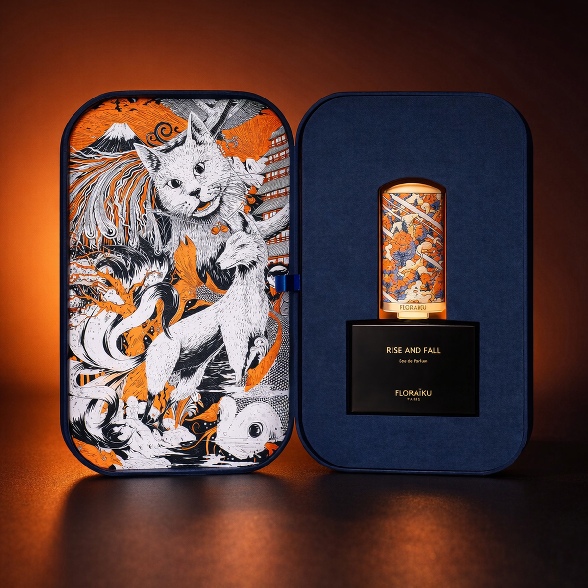 Floraiku Rise and Fall EDP packaging product shot gallery showcase
