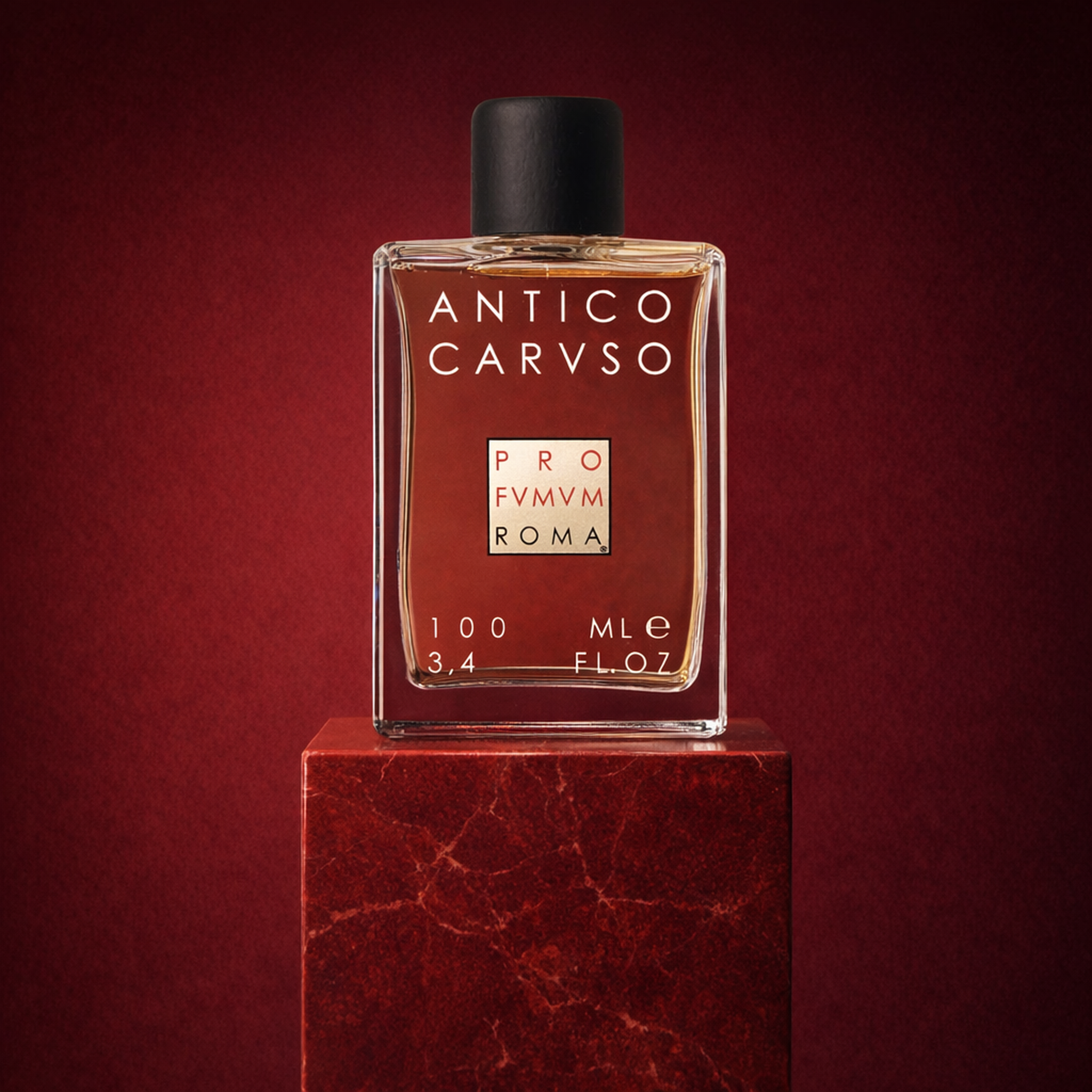 Profumum Roma Antico Caruso Parfum upright pedestal gallery showcase