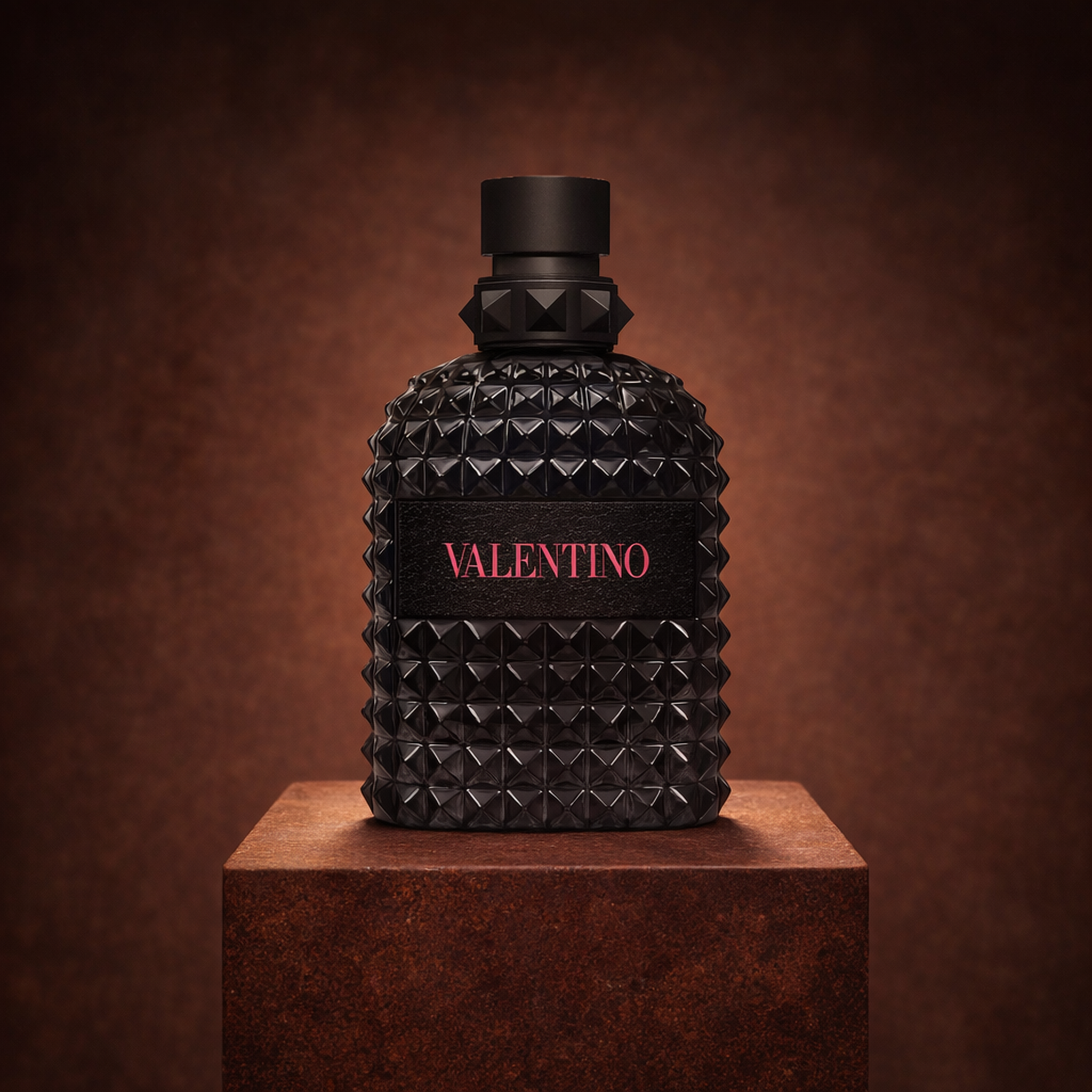 Valentino Uomo Born in Roma Extradose Parfum upright pedestal gallery showcase