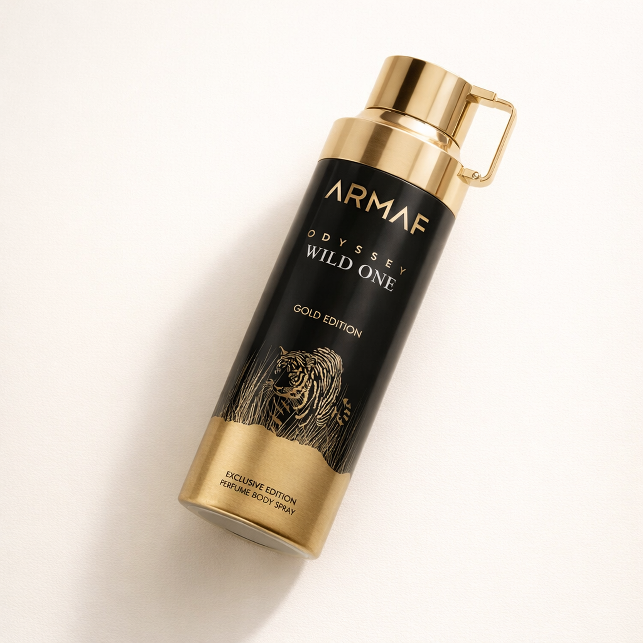 Armaf Odyssey Wild One Gold Edition Body Spray angled still-life gallery showcase