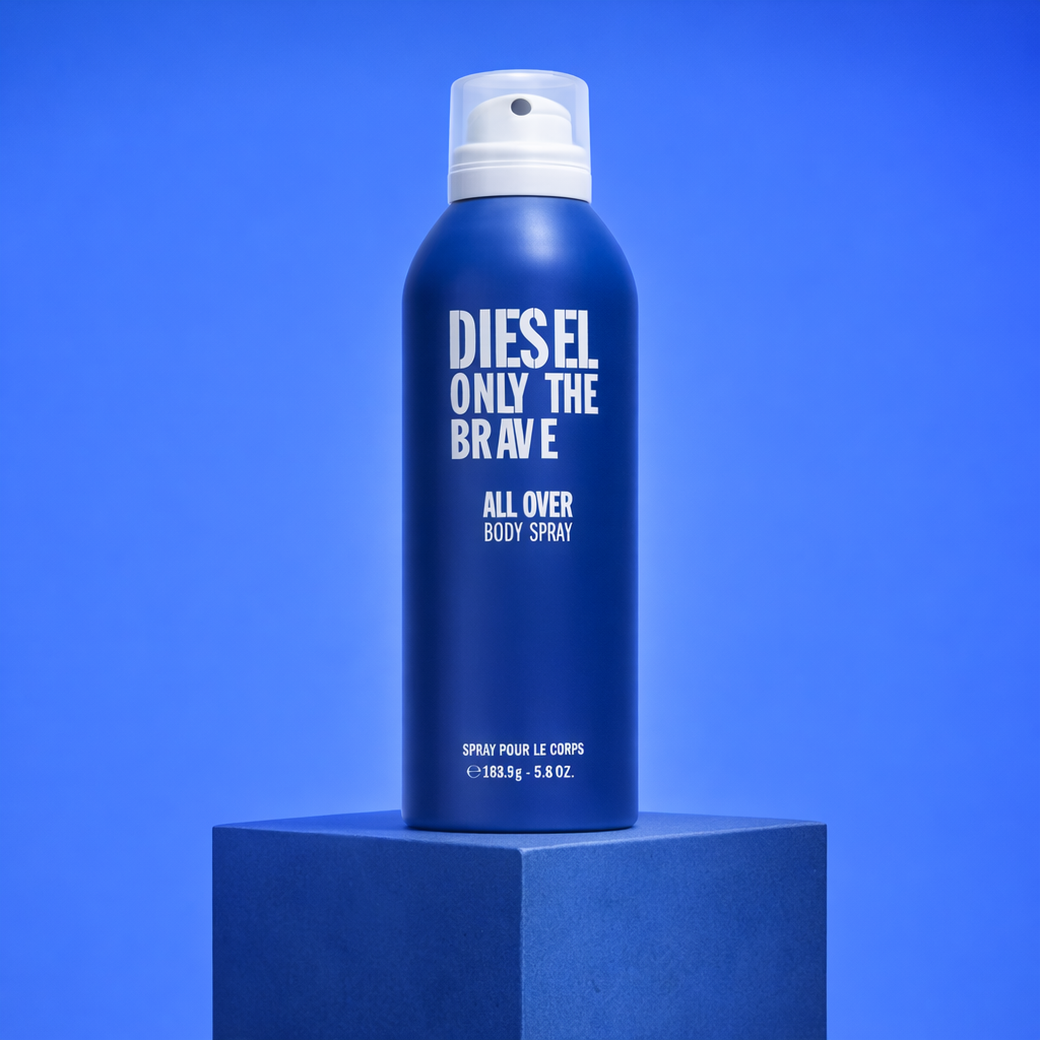 Diesel Only The Brave Pour Homme All Over Body Spray upright pedestal gallery showcase