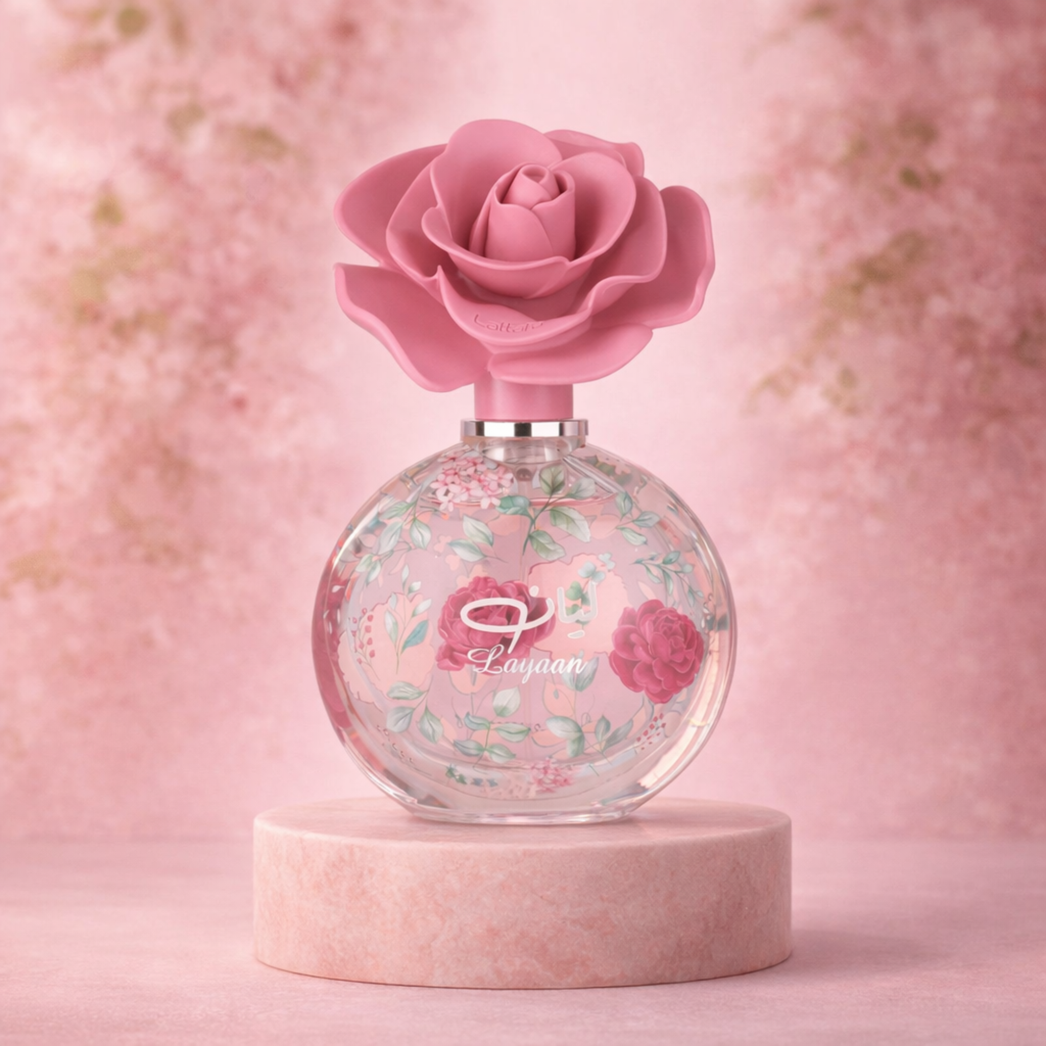 Lattafa Layaan EDP For Women upright pedestal gallery showcase