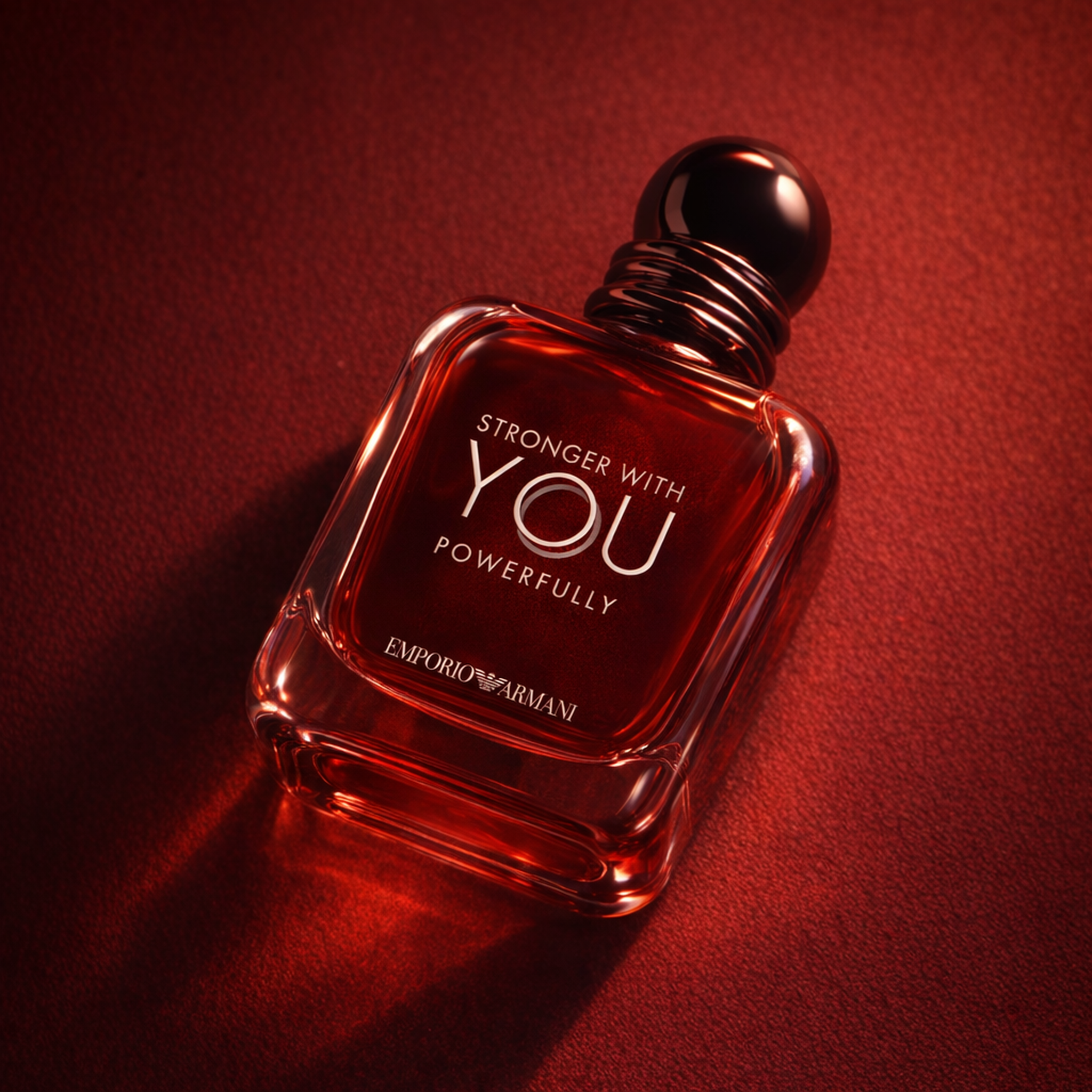 Giorgio Armani Stronger With You Powerfully EDP For Men angled still-life gallery showcase