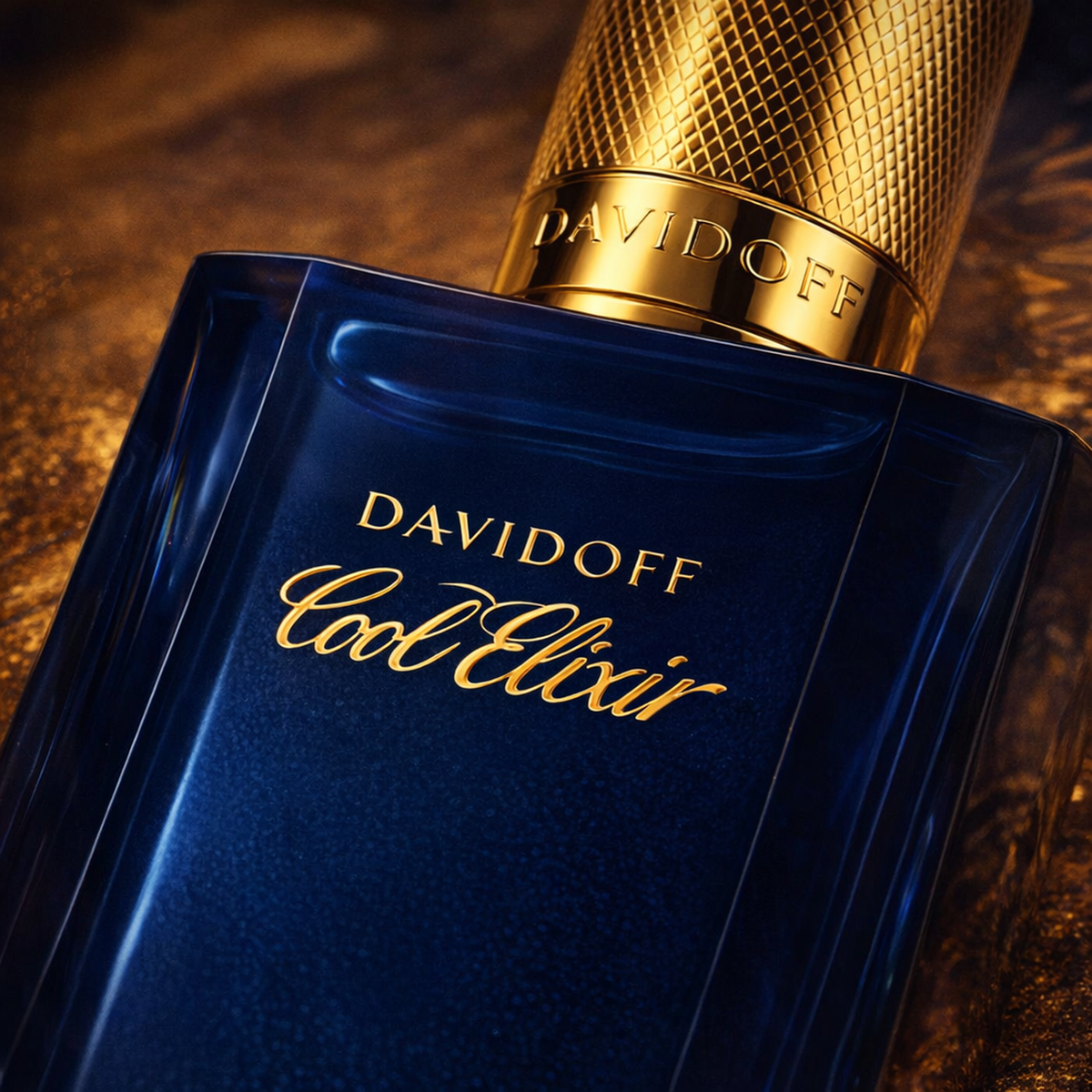 Davidoff Cool Elixir Oud Aromatique Parfum Intense For Men macro label detail gallery showcase